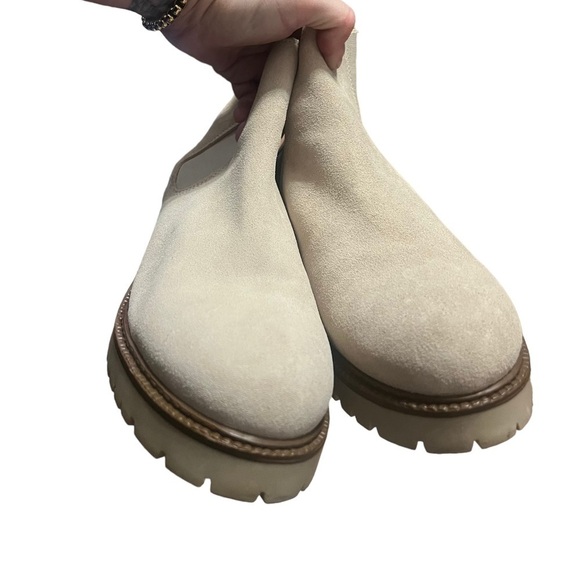 Enzo Tesoti cream suede lug sole Chelsea boot Made in Spain - Picture 6 of 9